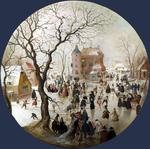 欧洲12-19世纪油画一_AVERCAMP, Hendrick - A Winter Scene with Skaters near a Castle